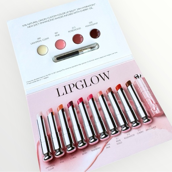 Dior LIPGLOW Lip Balm Luxe Sample & Brush Universal Clear/Rosewood/Mahogany/Pink - Picture 1 of 5